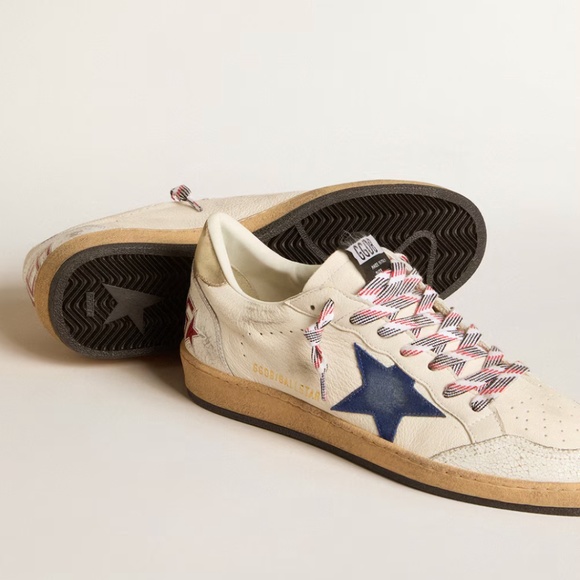 GOLDEN GOOSE - Men's Ball Star in White Leather/Blue Star - MSRP $585.00 - BNIB - Picture 2 of 5
